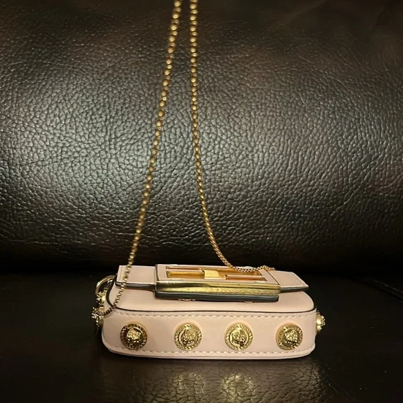 Fendace Versace x fendi Medusa Studded Nano Brooch FF Baguette crossbody bag NEW - Picture 11 of 13
